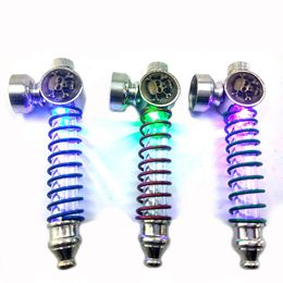 Skeleton Skull Light Metal Hand Pipes Many Colours Easy To Carry Clean Carry High Quality Mini Smoking Pipe Tube Unique Design DHL Free