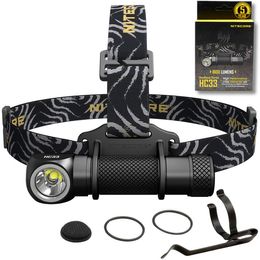 HC33 1800 LMs Headlamp 18650 Rechargeable Battery Waterproof Flashlight Outdoor Camping Hunting Search Travel 8 modes headlight