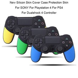 Dual Two colors Non-slip Rubber Durable Silicon Silicone Skin Cover Case Gamepad Protective Sleeve For Playstation 4 PS4 FREE SHIP