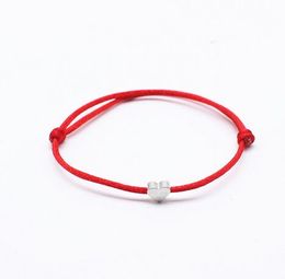 50pcs/lot Silver Lovely Heart Bracelets Rope Lucky Red Bracelet For Women Children Red String Adjustable Handmade Bracelet DIY