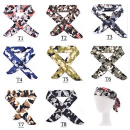 2018 Camo Cotton Tie Back Headbands Stretch Sweatbands Hair Band Moisture Wicking Workout Men Women Bands