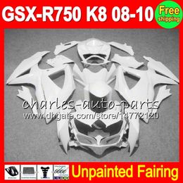 8Gifts Unpainted Full Fairing Kit For SUZUKI GSX-R600/750 GSXR600 GSXR750 GSXR 600 750 K8 08 09 10 2008 2009 2010 Fairings Bodywork Body