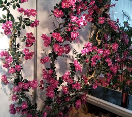 2pcs 2Meter Artificial Rosa Multiflora Flower Ivy Garland Silk Vine Greenery For Wedding Home Decorative
