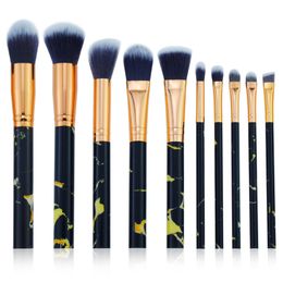 10 Pcs Marble Makeup Brush Set Professional Face Eye Shadow Eyeliner Foundation Blush Lip Makeup Brushes Cosmetic Brush Sets