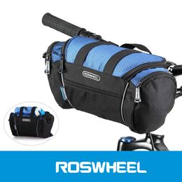 Roswheel 5L Bike Handlebar Bag Bicycle Front Tube Pocket Shoulder Pack Riding Cycling Supplies easy cleaning and durable