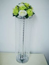 tall 70cm iron stand flower vase crystal wedding table Centrepieces flower candle holder party event Favours tstage road lead