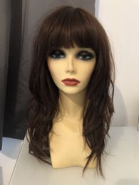 long cosplay brown women's synthetic Wavy Hair wigs