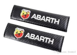 Car Stickers Safety Belt Cover Carbon Fibre for Abarth 500 Fiat Universal Shoulder Pads Car Styling 2pcs/lot