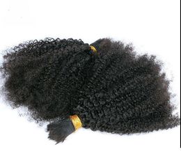 Brazilian Human Virgin Hair Afro Kinky Curly Hair Bundle Hair Extensions Unprocessed Natural Black Dark Brown Colour Thick End
