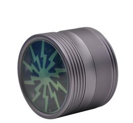 Aluminium alloy four unique appearance metal smoke mill diameter 63mm cigarette lighter