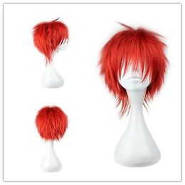 Just like real hair! cosplay women's Short synthetic Wavy Red Hair Wigs