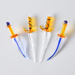 Colourful glass dabber new Smoking pipe knife dabber sword dabber Dab Tool Smoke Accessory