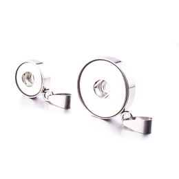 Stainless steel 12mm 18mm Snap Button Base Pendant Charms for DIY Snaps Buttons Earrings Necklace Bracelet Jewellery