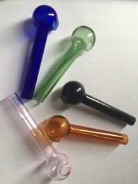 Great Pyrex Thick Colour Glass Oil Burner pipes 7cm lenght 20mm OD Glass Oil Burner Glass Tube Oil Burning Pipe somking pipes water pipes