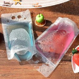 Hand held hot and cold drink self sealing bag fruit juice liquid packaging bag frosted and self-contained bag