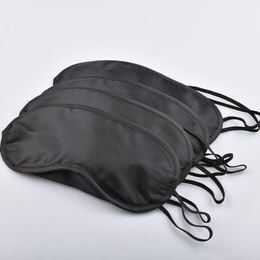-Schwarze Augenmaske 4 Schicht Polyester Schwamm Schatten Nap Abdeckung Augenbinde Maske für Schlafreisen LX3077