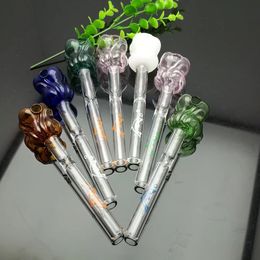 Coloured rose glass straight smoke pot glass bong water pipe Titanium nail grinder, Glass Bubblers For Smoking Pipe Mix Colours