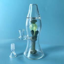 Lava Lamp Glass Bottle Bongs Small Water Pipe Coloured Glass Water Bong 14.5mm Female Joint Oil Dab Rig With Glass Bowl