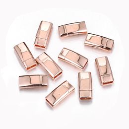 50PCS 25x11.5mm Wholesale Copper Alloy Rosegold Black Silver Colour Magnetic Clasps Square Jewellery Connectors for Jewellery DIY Findings