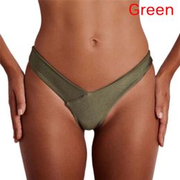 Sexy Panty Women New Arrival 2018 Summer Bikini Thong Bottom Brazilian V Ruched Semi Swimwear Beachwear Hot Sale