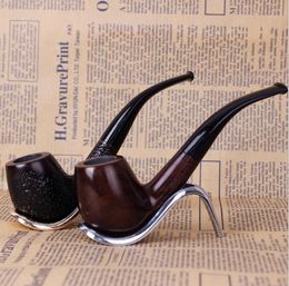 New solid wood carving curved tobacco dual-use ebony ebony portable man hammer Dou Dunhao