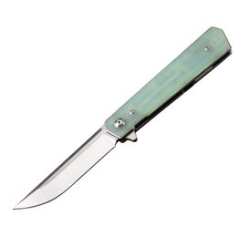 Ball Bearing Flipper Folding Knife 9Cr18Mov Satin Finish Drop Point Blade G10 Handle H5348