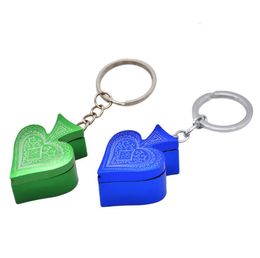 The new metal pipe poker heart Keychain portable pipe