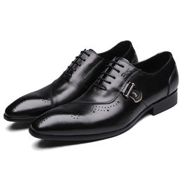 FELIX CHU Italian Designer Black Brown Brogue Shoes Genuine Leather Lace Up Men Formal Dress Oxfords Party Office Wedding 188-89