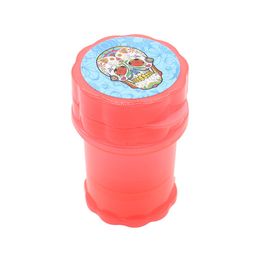 Skull Bottle Colourful Cup Shape 60MM Plastic Herb Grinder Spice Miller Crusher High Quality Beautiful Unique Design Multiple Colours Uses