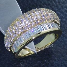 choucong Hot Royal Jewelry 5A Zircon stone 10kt Gold Filled Party Ring Set Gift Size 6-9