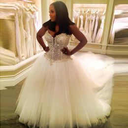 White Beaded Tulle Wedding Ball Gowns 3M Train Bottom Long Bridal Church Formal Dresses within Petticoat Lace High Quality Maxi Ball Dress