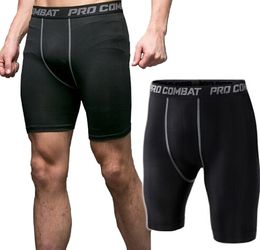 New Fashion Men's Bodyboulding Shorts Compression Shorts dryfit running shorts male Fitness Sweat Elastic gym short pants