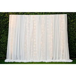 Elegant Wedding Party Background 10x10ft Photography Glitters White Curtain Spring Green Leaves Wall Backdrop Studio Prop