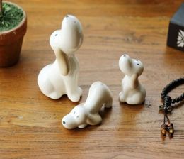 Ceramic cartoon cute dog statue home decor crafts room decoration objects dolls for girls porcelain animal figurine birthday gift