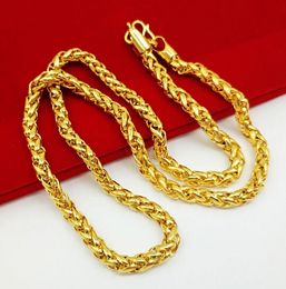 14K Gold necklace men's women's gold-plated jewelry hollow Cuba chain