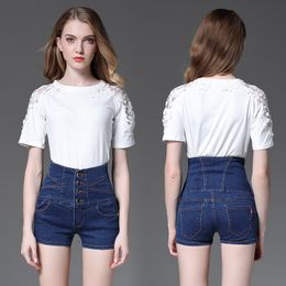 High waist short Jeans stretch Shorts pants Female plus size s to 5xl with 5 Colours