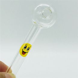 ASD Smile Logo Glass Oil Burner Pipe Spoon Pyrex Oil Burner Glass Pipes Hand Pipes Smoking Mini Pipes for Smoking Accessories Tobacco Tool