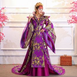 China Ancient costume princess stage Hanfu photography Tang Song Ming Dynasty Queen costume Suzhou embroidery Ethnic clothing Stage wear