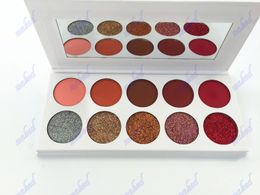 no logo 10 Colours eyeshadow palette 5 glitter 5 matte mix white Colour paper pack welcome print your logo