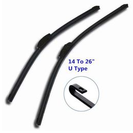 Hot Sale Car Windshield Wiper Blade 14 To 26 Inch For U-Type Hook Made By Soft Natural Rubber Frameless