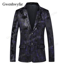 Gwenhwyfar 2018 New Design Gentlemen Luxury Velvet Blazer Fashion Men Best Choice Party Prom Jacket Male Blazer Masculino Jacket