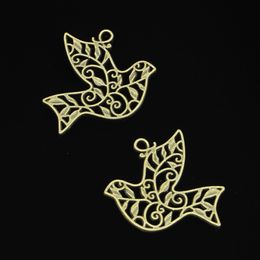 38pcs Zinc Alloy Charms Antique Bronze Plated hollow peace dove Charms for Jewelry Making DIY Handmade Pendants 36*32mm