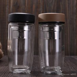 Round Glass Cup With Tea Infuser Filter Water Bottles High Temperature Resistant Tumbler For Office Worker 24 8wy BB