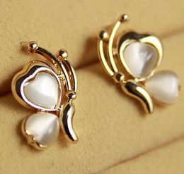 new hot Korea adorn article wholesale crazy sale new style moonlight cateye stone butterfly ear nail fashion classic delicate