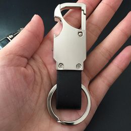 Custom Lettering Men Leather Key Chain Metal Car Key Ring Multifunctional Tool Key Holder LED,Bottle Opener Keychain