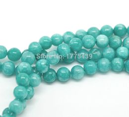 8mm Wholesale 4 6 8 10 12mm Natural Blue Amazonite Round loose stone Jewellery Beads agat Beads 15" DIY