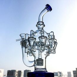 11.8 Inch Octopus Arms Recycler Glass Bongs With Matrix Perc Water Pipes Dab Oil Rig 14.5mm Female Joint Smoking Pipe OA01