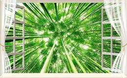 Custom Photo Wallpaper Exquisite HD refreshing green bamboo forest mood 3D stereo TV background wall Art Mural for Living Room Large Painti