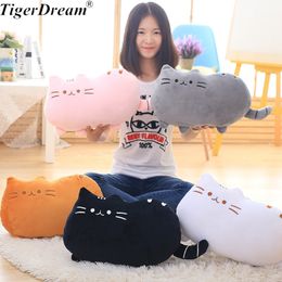 Kawaii Biscuits Cats Cute Stuffed Animal Plush Toys Cartoon Cat Sofa Sleeping Cushion Birthday Girls Gift Baby Pillows