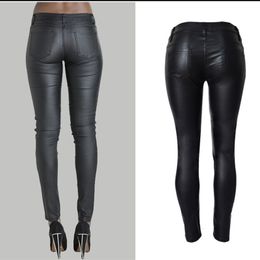 Capris WholesaleFashion Skinny Cotton Pencil Pants Women Pants & Capris Casual Ladies Low waist Women denim jean Leather pants pantalon
